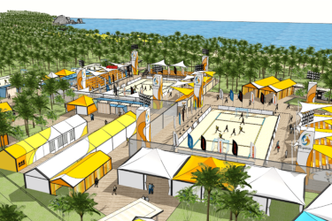 亚沙会示范性场馆在天涯海角正式开工