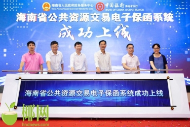 海南公共资源交易电子保函系统上线