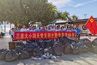 三亚旅文集团大小洞天党支部开展“守护海洋环境，洁净海滩”主题党日活动